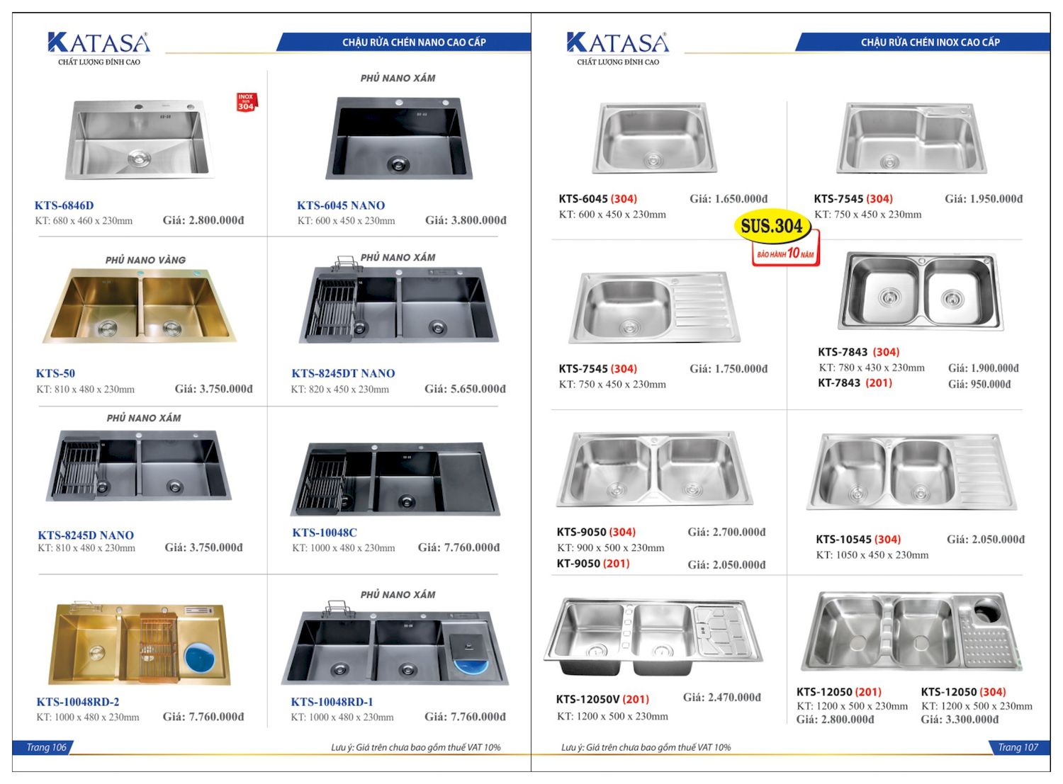 Thiết bị vệ sinh KATASA Catalogue và Bảng giá mới nhất /Page 